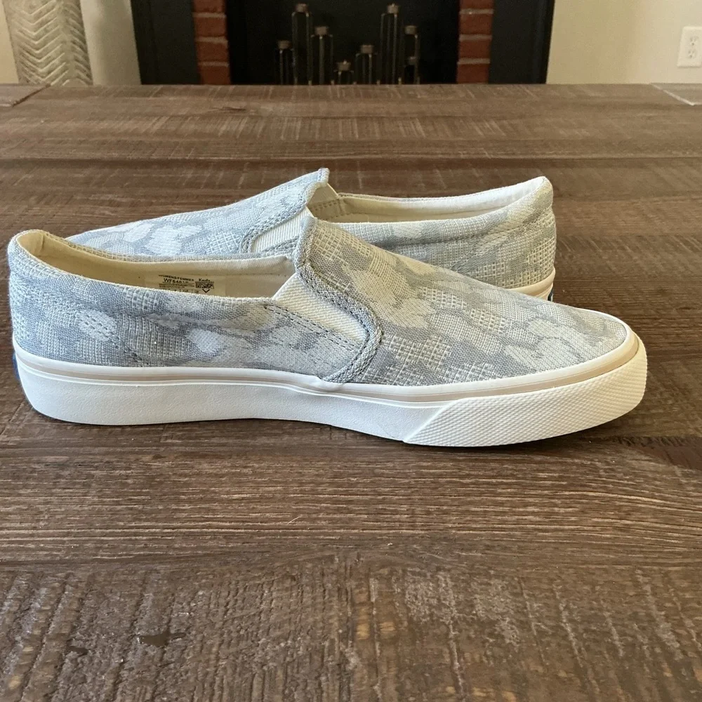 Keds Women's Jump Kick Leopard Chambray Slip-On Shoes